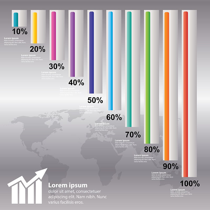 信息图形设计模板，100%流程的业务概念。可用于工作流布局，图表，数字选项，网页设计。
