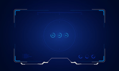 摘要科技科幻全息图框架模板设计背景