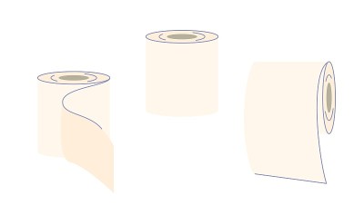 卷卫生纸矢量插图。