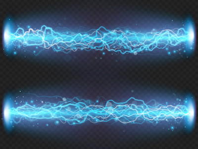 Lightning flash discharge of electricity on transp