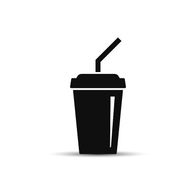 纸杯图标在平面风格。喝图标。快餐。矢量插图。