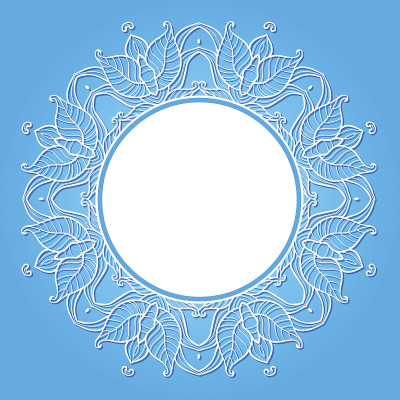 蓝色背景上的花框