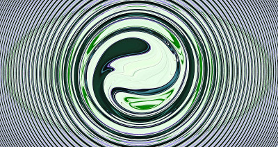 摘要现代淡绿色背景配以数字发光旋转螺旋线。创新技术的概念。工业风格的背景。几何形状。现代壁纸的设计。