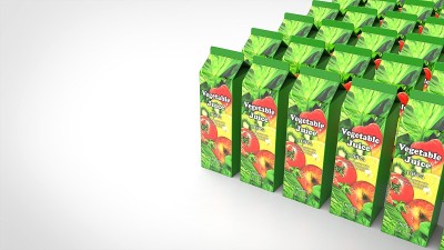 蔬菜汁1l多个右3d渲染