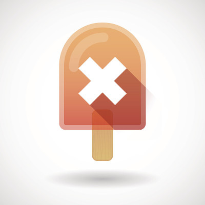 冰淇淋图标与一个“X”标志