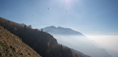 在特伦蒂诺山徒步旅行