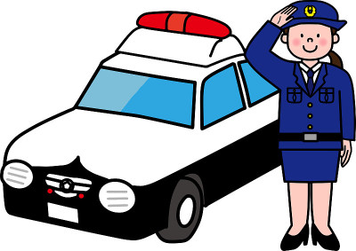 女警察和警车