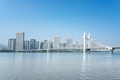 珠海沿海城市建筑景观天际线