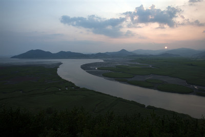 韩国顺天湾,日落