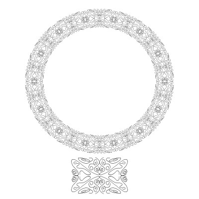 A Wreath of seamless brush pattern. Vector abstrac