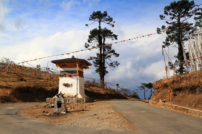 Wangdue Phodrang Pass 上的佛塔