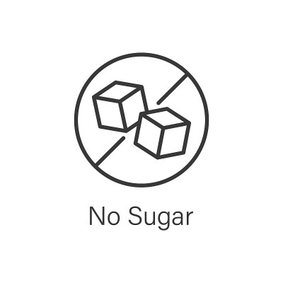 孤立无糖图标矢量设计。糖尿病食品标志。