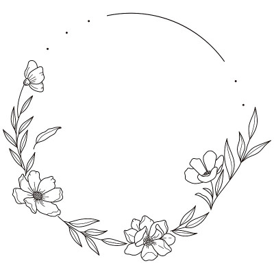 花环枝手绘风格。