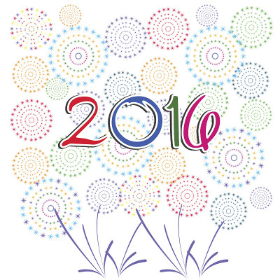 新年烟花2016节日背景设计