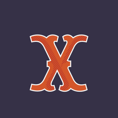 X字母图标与对角线阴影。