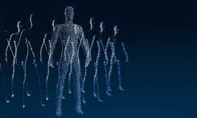 人体是由1和0组成的。三维渲染