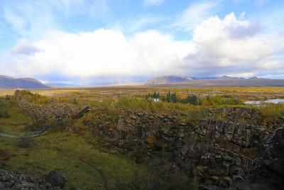Thingvellir国家公园的风景。