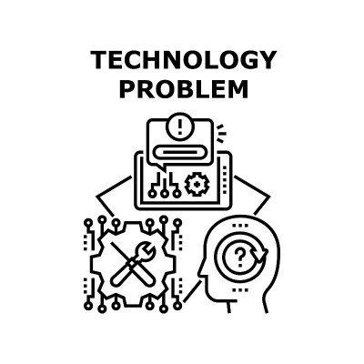 技术问题图标矢量插图