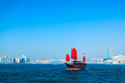 中国香港的旅游帆船