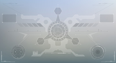 科幻未来辉光HUD显示。屏幕技术
