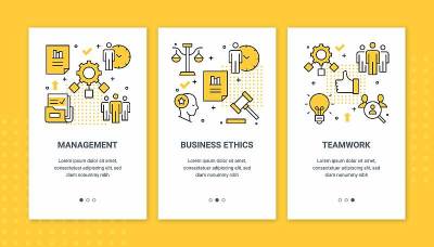 Flat icon design for Teamwork related mobile appli