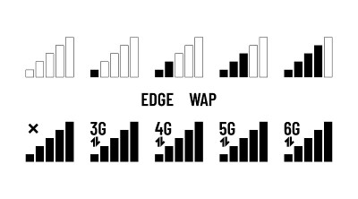 智能手机信号接收面板吧。移动通信矢量图标集。没有手机信号。