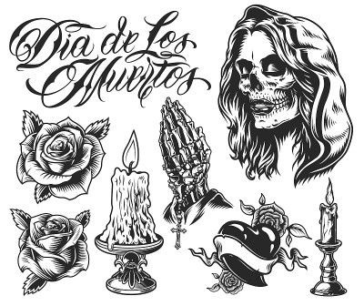Day Of the Dead elements set