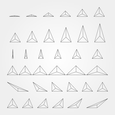 Set of triangle shapes