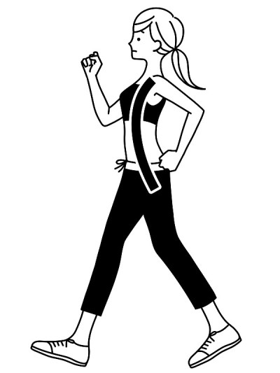 女性walking-sway回来