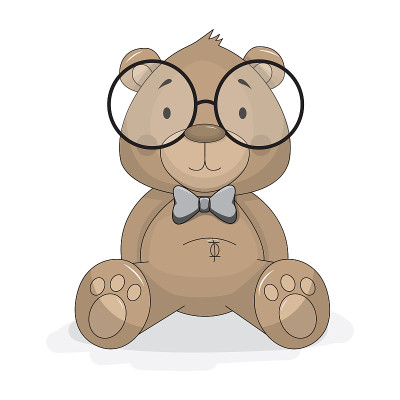 Cute baby teddy bear vector illustration