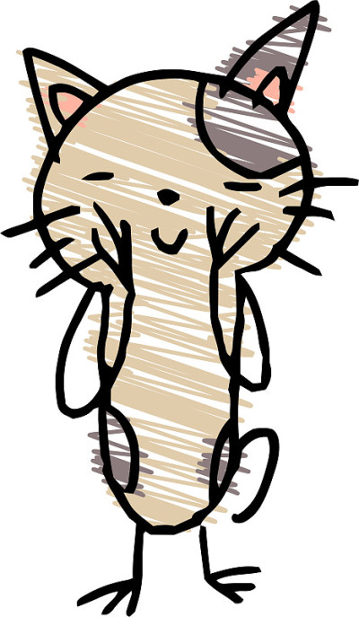 一个孩子画的可爱的猫