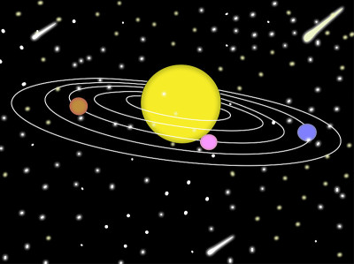 星的行星手绘。