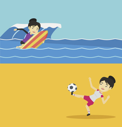 Two sport banners with space for text