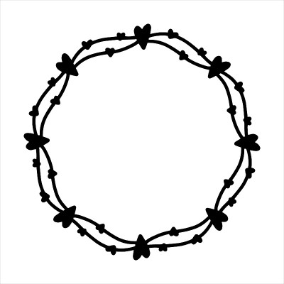 矢量手绘框架与心