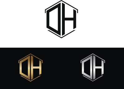 DH字母与六边形标志相连