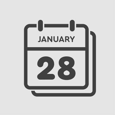 图标日日期1月28日，模板日历页