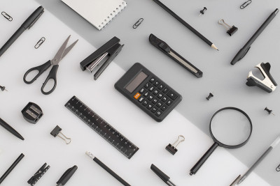Pattern composition of office and school stationer