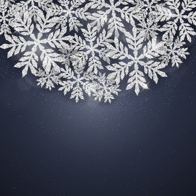 圣诞银光闪闪雪花背景