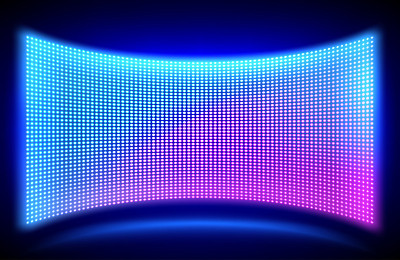 Led墙视频屏幕与发光的点灯