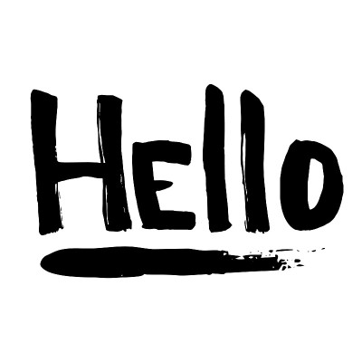 用毛笔写的“你好”字。你好,书法。