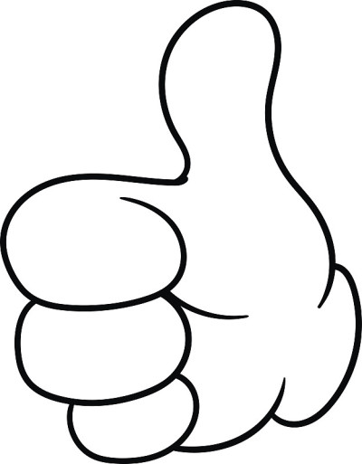 卡通拇指向上矢量插图