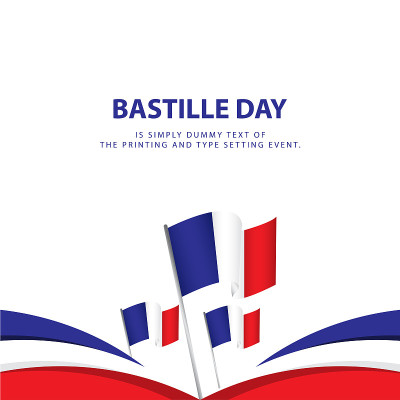 Happy Bastille Day Celebration海报矢量模板设计插图
