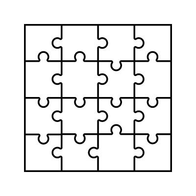 拼图向量。轮廓矢量图标
