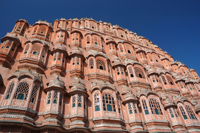 著名的风宫或印度拉贾斯坦邦斋浦尔的Hawa Mahal