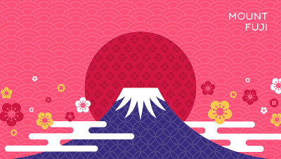 日落时的富士山