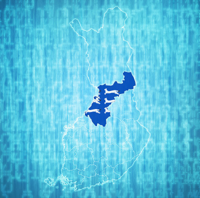 芬兰行政地图上的北奥斯特洛夫斯基地区的旗帜