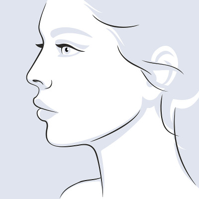 手绘女性肖像女性脸矢量插图
