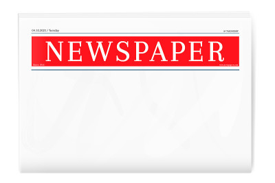 Blank newspaper template. Folded magazine cover pa