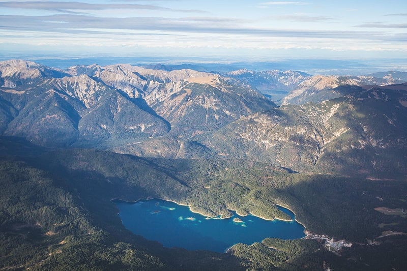 Zugspitze View -德国最高的山峰，巴伐利亚