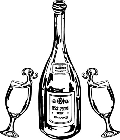 一瓶葡萄酒和玻璃杯